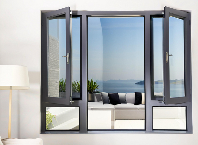 High Quality Casement Windows And Energy-saving Hurricane Impact Double Tempered Glass Casement Fireproof Aluminum Windows