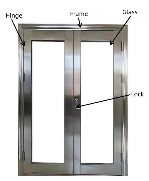 Stainless Steel Glass Fireproof Door