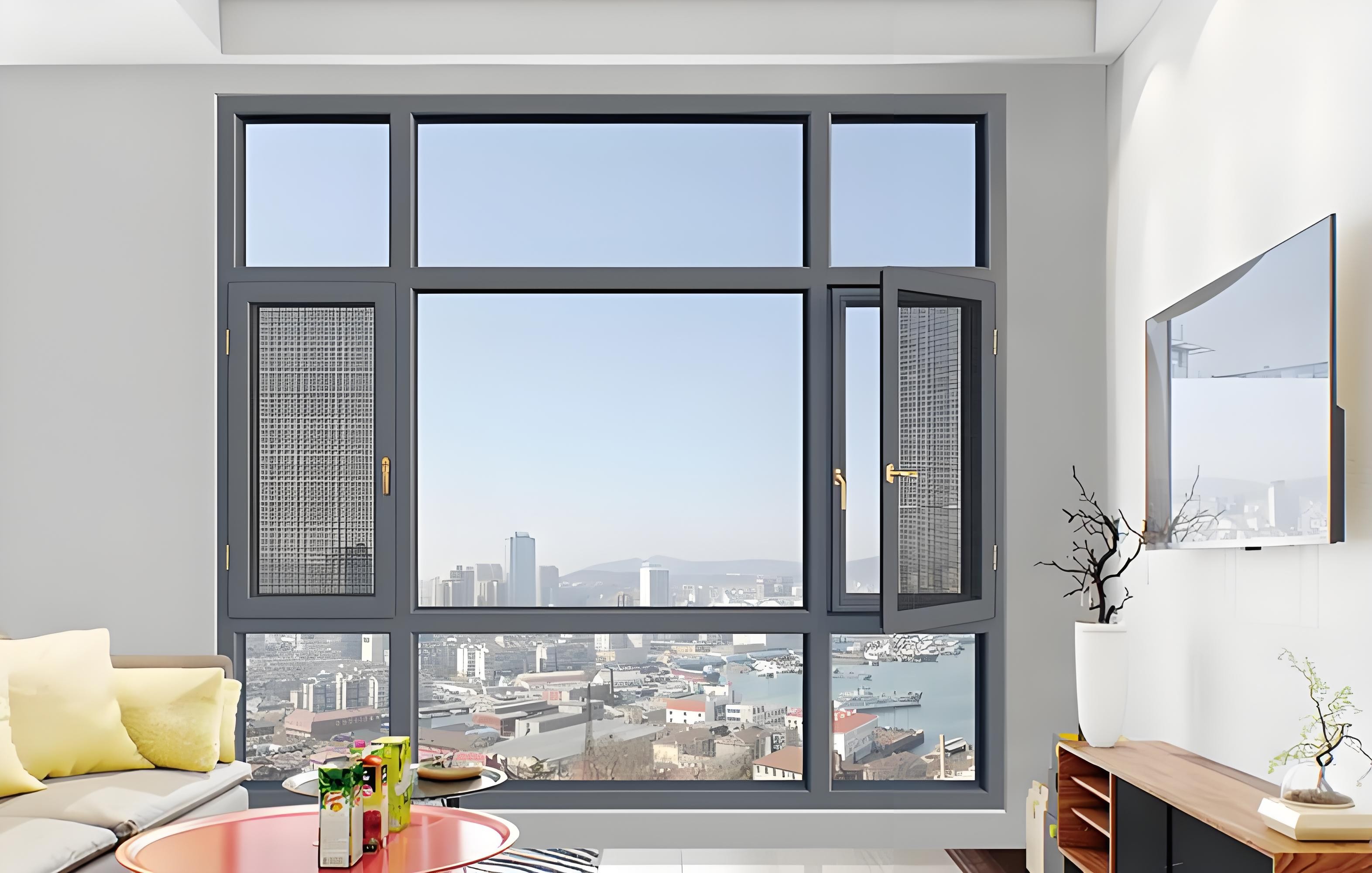 High Rise Residential and Commercial Buildings Exterior Aluminum Alloy Windows Safety and Thermal Insulation Fire-Resistant
