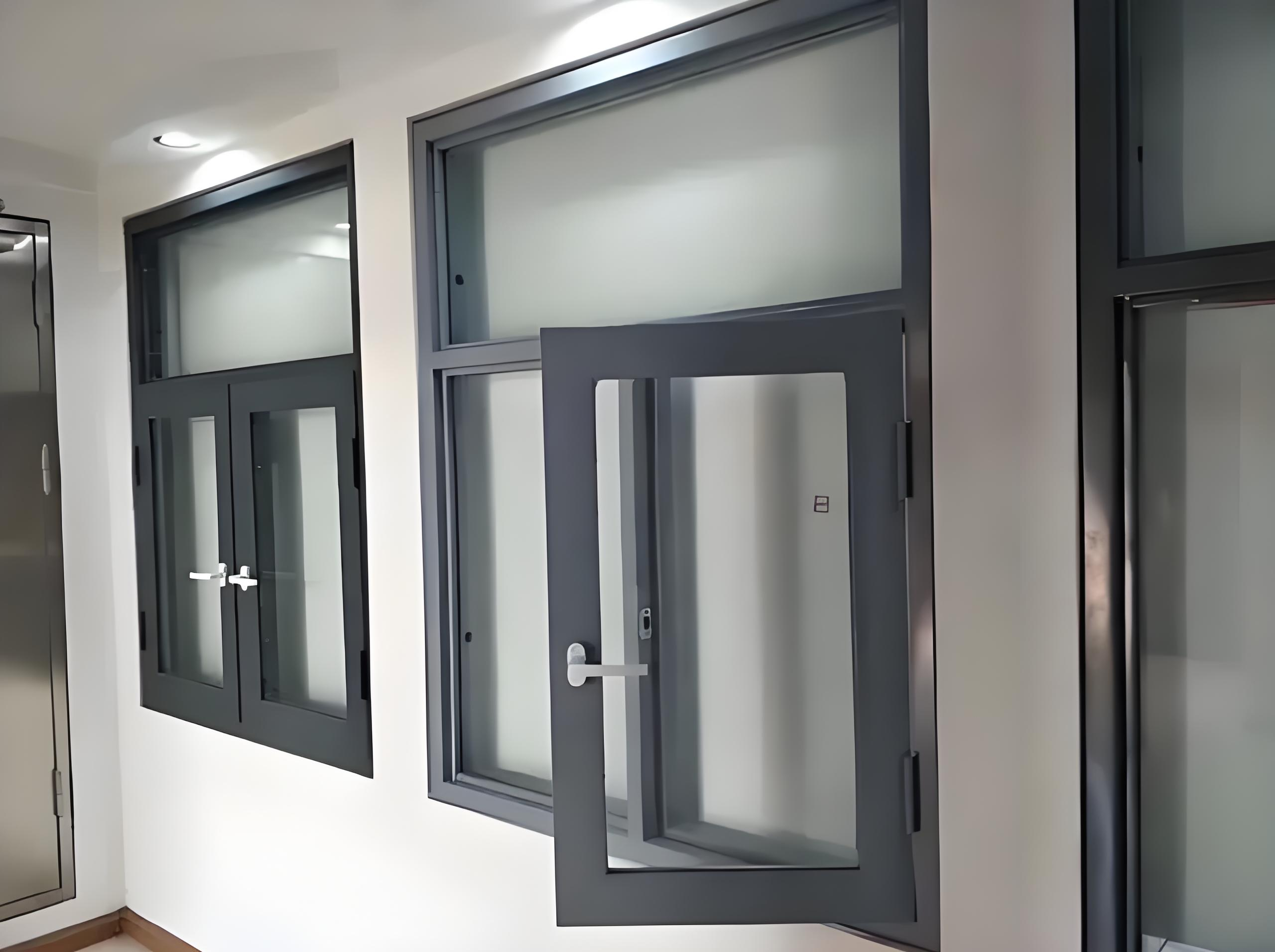 Insulated Toughened Fire-resistant Glass Aluminum Fire-resistant Window with Wire Clip Resistant To Hurricane Impact