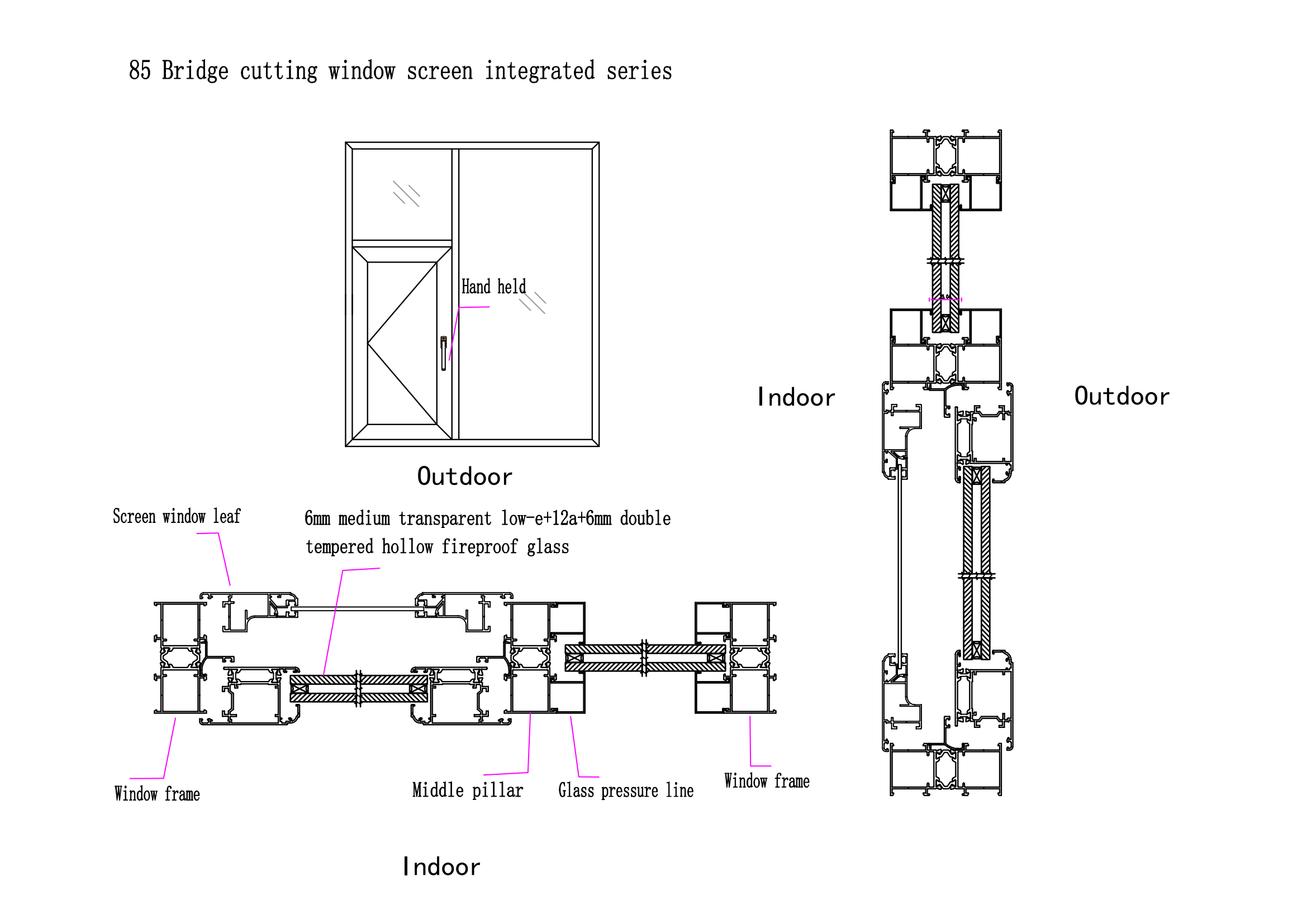 High Rise Residential and Commercial Buildings Exterior Aluminum Alloy Windows Safety and Thermal Insulation Fire-Resistant