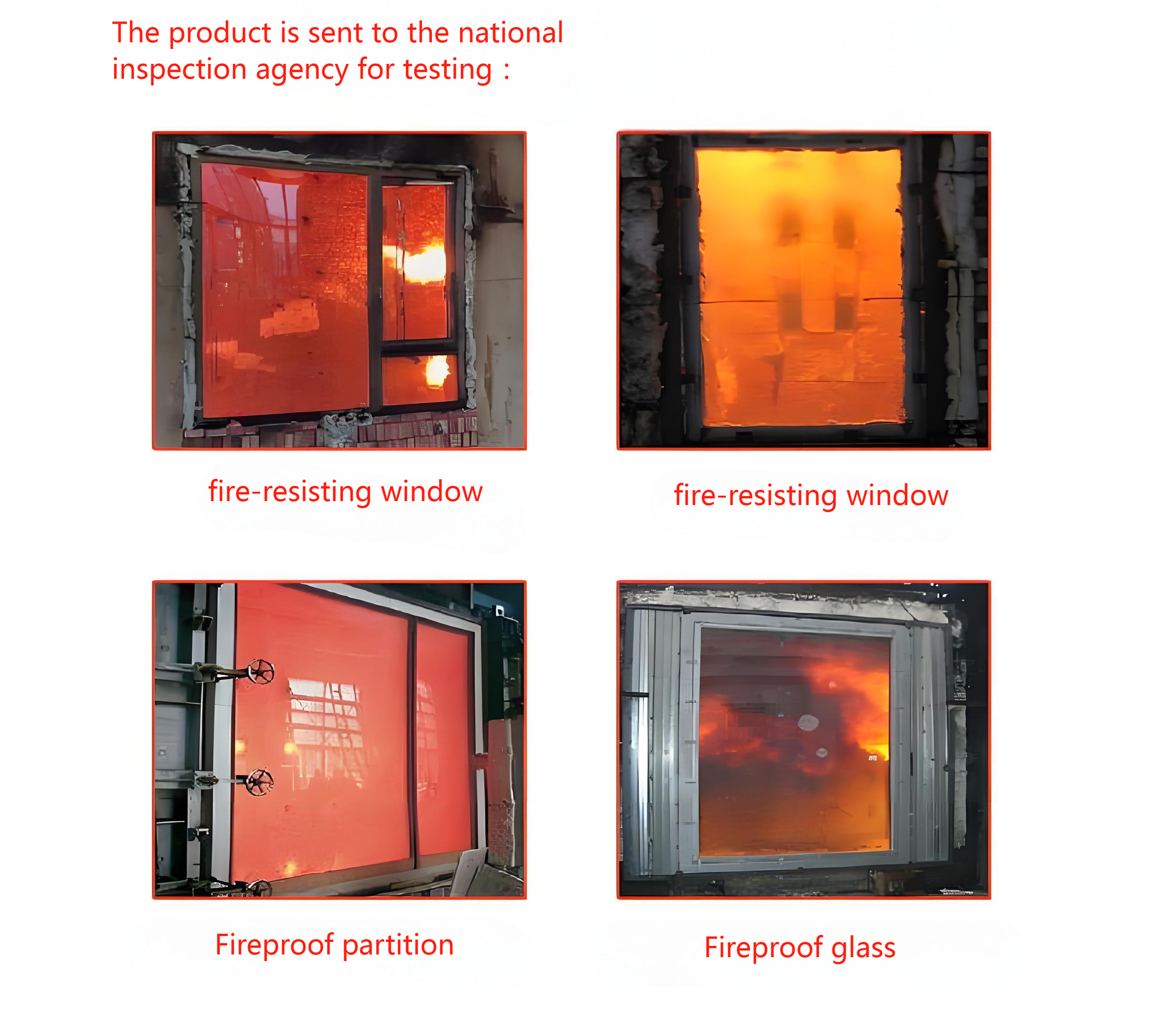 Insulated Toughened Fire-resistant Glass Aluminum Fire-resistant Window with Wire Clip Resistant To Hurricane Impact