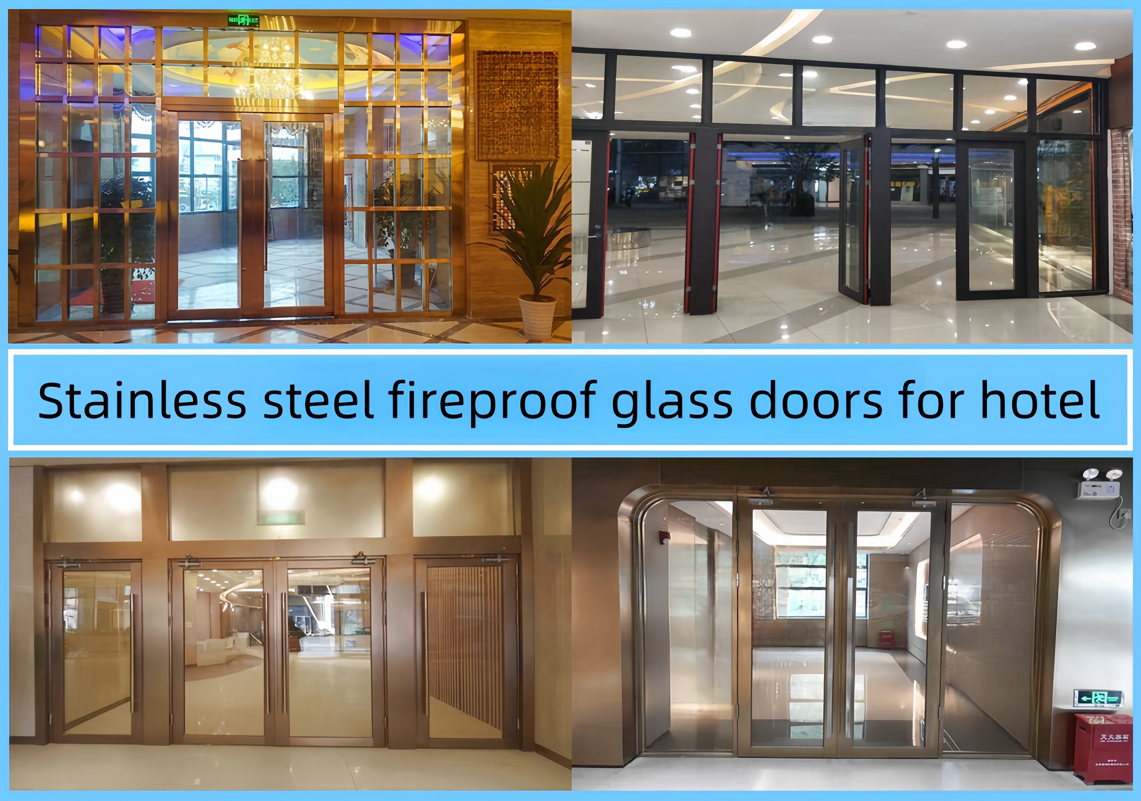 Stainless Steel Glass Fireproof Door
